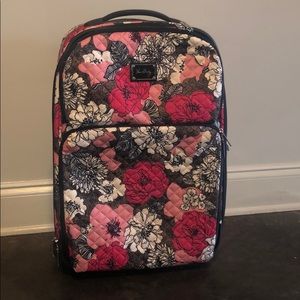 Vera Bradley Mocha Rouge Small Rolling Luggage